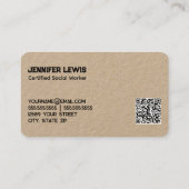 Social Worker MSW Custom QR Visitekaartje (Achterkant)