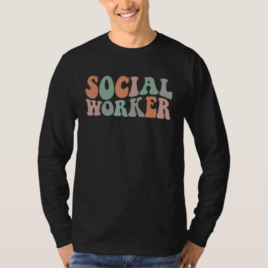 Social Worker retro groovy Social Work Appreciatio T-shirt (Voorkant)