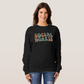Social Worker retro groovy Social Work Appreciatio Trui (Voorkant volledig)
