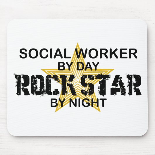Social Worker Rock Star by Night Muismat (Voorkant)