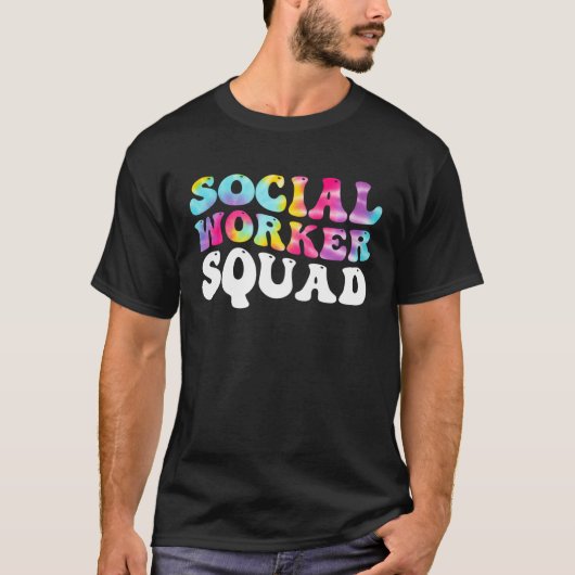 Social Worker Squad Week Tie Dye Matching Mannen V T-shirt (Voorkant)
