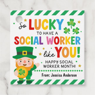 Social Worker St. Patrick's Thank You Gift Tags Bedankjes Labels