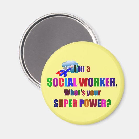 Social Worker Superhero Humor Magneet (Voorkant / Achterkant)