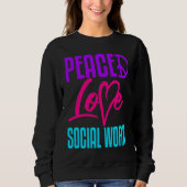 Social Worker Work Peace Love Masters MSW Graduati Trui (Voorkant)