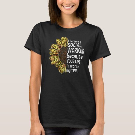 Social Works Week Ik werd maatschappelijk werker T-shirt (Voorkant)