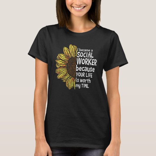 Social Works Week Ik werd maatschappelijk werker T-shirt (Voorkant)