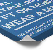 Sociale afstand 6FT Apart Covid19 Bedrijfsveilighe Poster (Hoek)