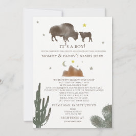 Sociale afstand Baby shower per post Buffalo Bison Kaart