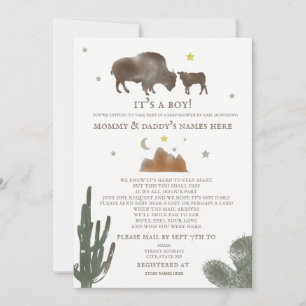 Sociale afstand Baby shower per post Buffalo Bison Kaart