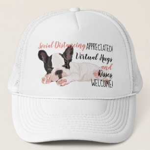 Sociale afstand Boston Terrier Puppy Virtual Hug Trucker Pet