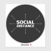 "Sociale afstand" COVID 19 grote vloercirkel Sticker (Vel)