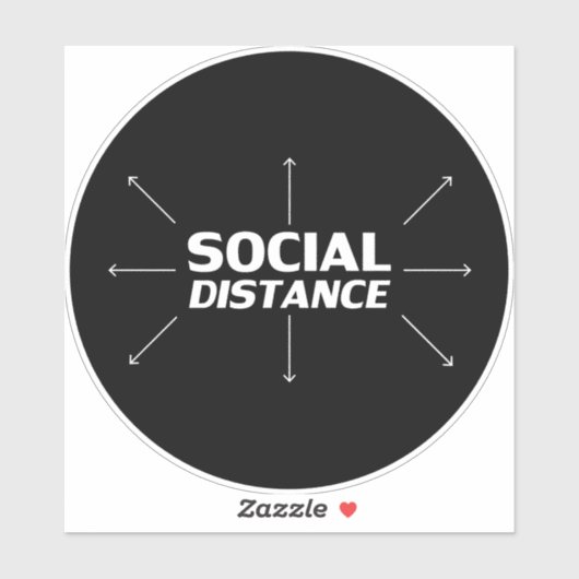 "Sociale afstand" COVID 19 grote vloercirkel Sticker (Vel)