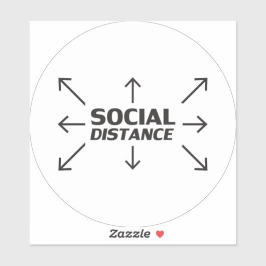 "Sociale afstand" COVID 19 grote vloercirkel Sticker (Vel)