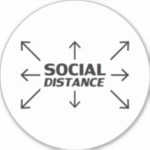 "Sociale afstand" COVID 19 grote vloercirkel Sticker (Voorkant)