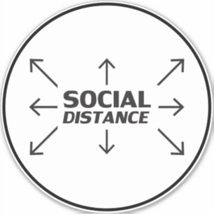 "Sociale afstand" COVID 19 grote vloercirkel Sticker