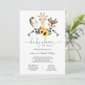 Sociale Afstand Dieren Baby shower per Mail Kaart (Staand voorkant)