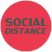 Sociale Afstand gecodeerde grote vloer cirkel teke Sticker (Voorkant)