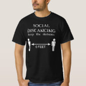 sociale afstand houdt afstand 6 meter t-shirt (Voorkant)