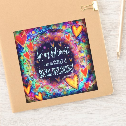 Sociale afstand Introvert Grappige Leuke Inspirity Sticker (Notitieboek)