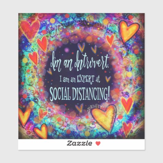 Sociale afstand Introvert Grappige Leuke Inspirity Sticker (Vel)