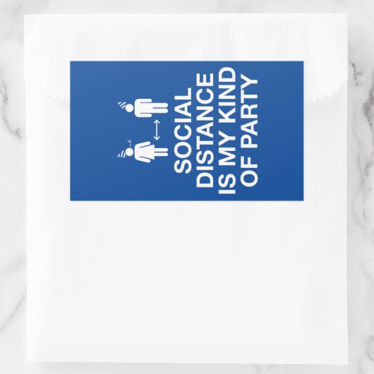 Sociale afstand is mijn soort partij rechthoekige sticker (Tas)