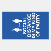 Sociale afstand is mijn soort partij rechthoekige sticker (Voorkant)