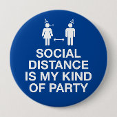 Sociale afstand is mijn soort partij ronde button 4,0 cm (Voorkant)