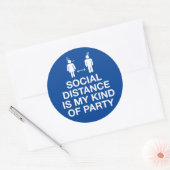Sociale afstand is mijn soort partij ronde sticker (Envelop)