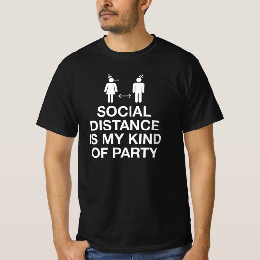 Sociale afstand is mijn soort partij t-shirt (Voorkant)