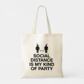 Sociale afstand is mijn soort partij tote bag (Achterkant)