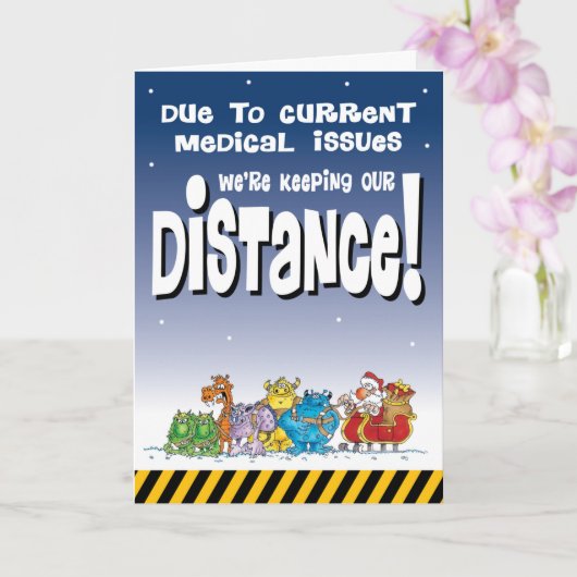 Sociale afstand Kerstmis Kaart (Orchidee)