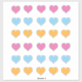 Sociale afstand Kleur Gecodeerd Roze Blauw Oranje  Sticker