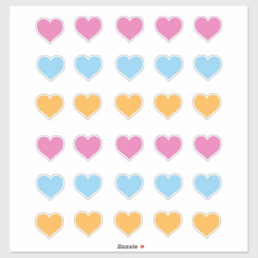 Sociale afstand Kleur Gecodeerd Roze Blauw Oranje Sticker (Vel)