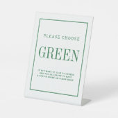 Sociale afstand kleur groen bruiloft instructie reclamebord met voetstuk (Voorkant)