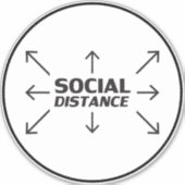 Sociale Afstand moderne typografie cirkel teken Sticker (Voorkant)