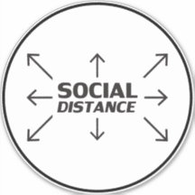 Sociale Afstand moderne typografie cirkel teken