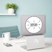 Sociale Afstand moderne typografie cirkel teken Sticker (Laptop op bureau)