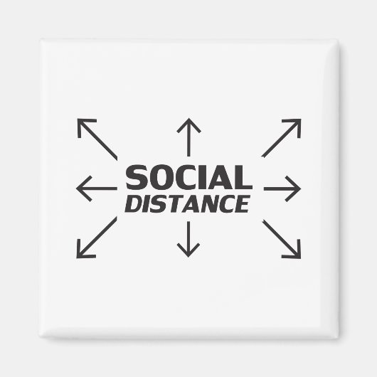 Sociale Afstand moderne typografie en pijlen grapp Magneet (Voorkant)