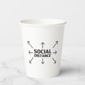 Sociale Afstand moderne typografie en pijlen grapp Papieren Bekers (Achterkant)