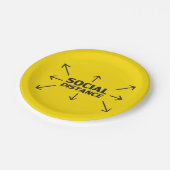 Sociale Afstand moderne typografie goudgeel Papieren Bordje (Gekanteld)