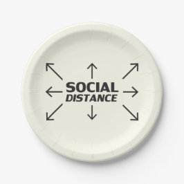 Sociale Afstand moderne typografie grappig ivoor Papieren Bordje