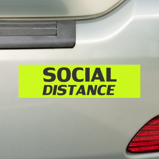 Sociale Afstand moderne typografie grappig neon gr Bumpersticker (Op auto)