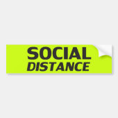 Sociale Afstand moderne typografie grappig neon gr Bumpersticker (Voorkant)