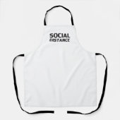 Sociale afstand moderne typografie grappig wit schort (Voorkant)