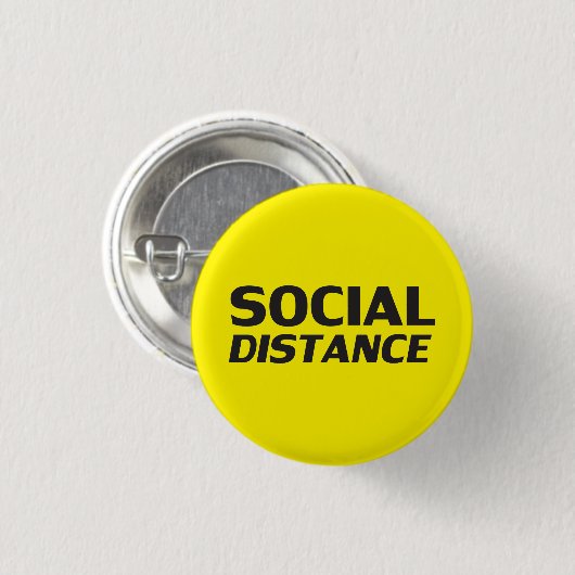 Sociale Afstand moderne typografie waarschuwing ge Ronde Button 3,2 Cm (Voorkant /achterkant)