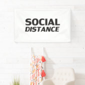 Sociale afstand moderne typografie wit zwart spandoek (Insitu)