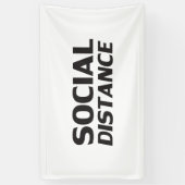 Sociale afstand moderne typografie wit zwart spandoek (Verticaal)