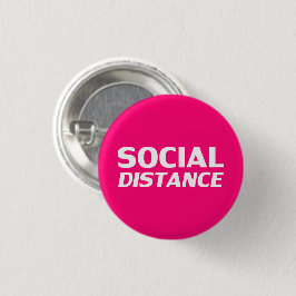 Sociale Afstand moderne vette typografie heet roze Ronde Button 3,2 Cm