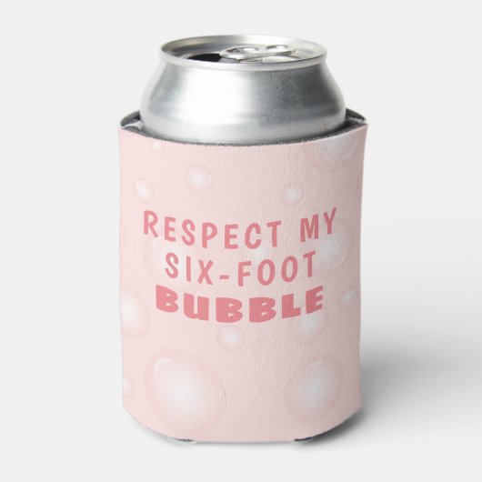 SOCIALE AFSTAND RESPECT MIJN ZES-VOET BUBBLE Gezeg Blikjeskoeler (Blikje Voorkant)
