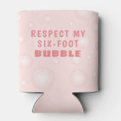 SOCIALE AFSTAND RESPECT MIJN ZES-VOET BUBBLE Gezeg Blikjeskoeler (Achterkant)